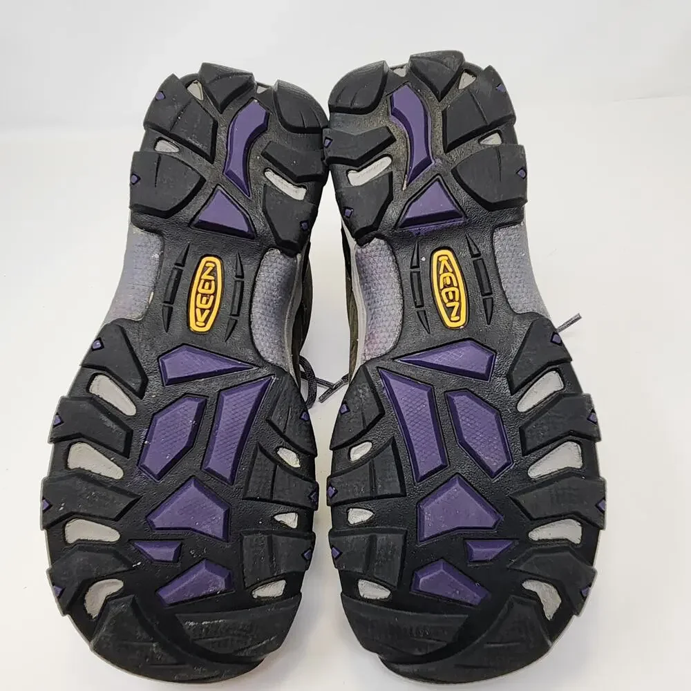 Keen Gypsum II Gray Purple Leather Ankle Hiking Boots Women Size 7.5 Waterproof